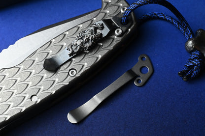 RARE Demko x Steel Flame AD20 XXX - Full Ti Dragon Scale / CPM3V Clip Point