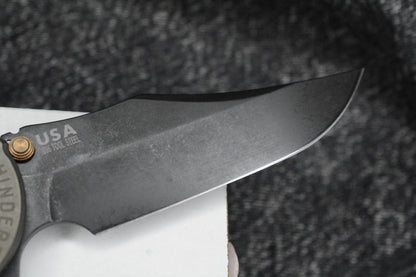 RARE Hinderer Skinny XM-24 - Walnut Handle/ Antique Green Ti - Battle Worn