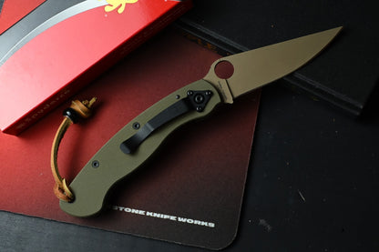NEW Spyderco x REC EXC Paramilitary 2 - OD Green G10 / CTS 240P w/ TKW Bead