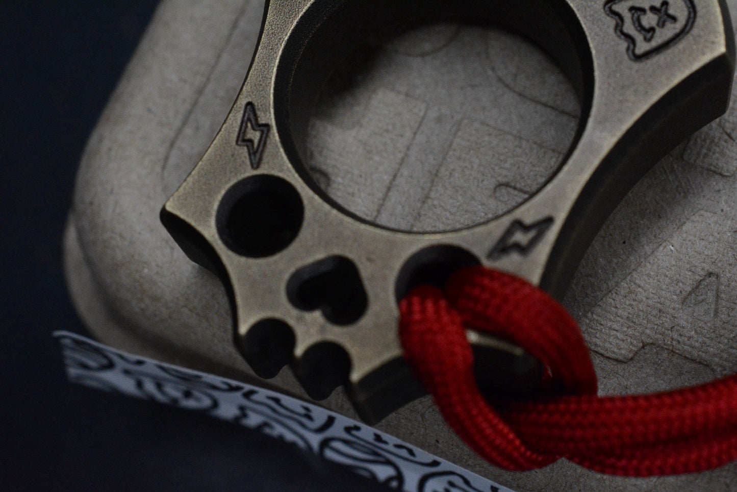 NEW WKRMN Bonehead Derpy 1/4lb Paper Weight Brass w/ Etched Brass Bead