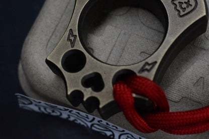 NEW WKRMN Bonehead Derpy 1/4lb Paper Weight Brass w/ Etched Brass Bead