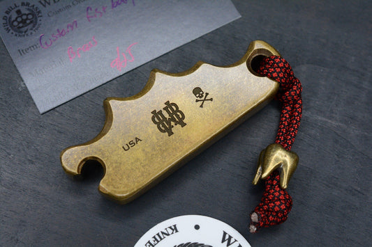 RARE Wild Bill Fist Filler Brass Bottle Opener w/ Custom Molar Re JRW Microtech