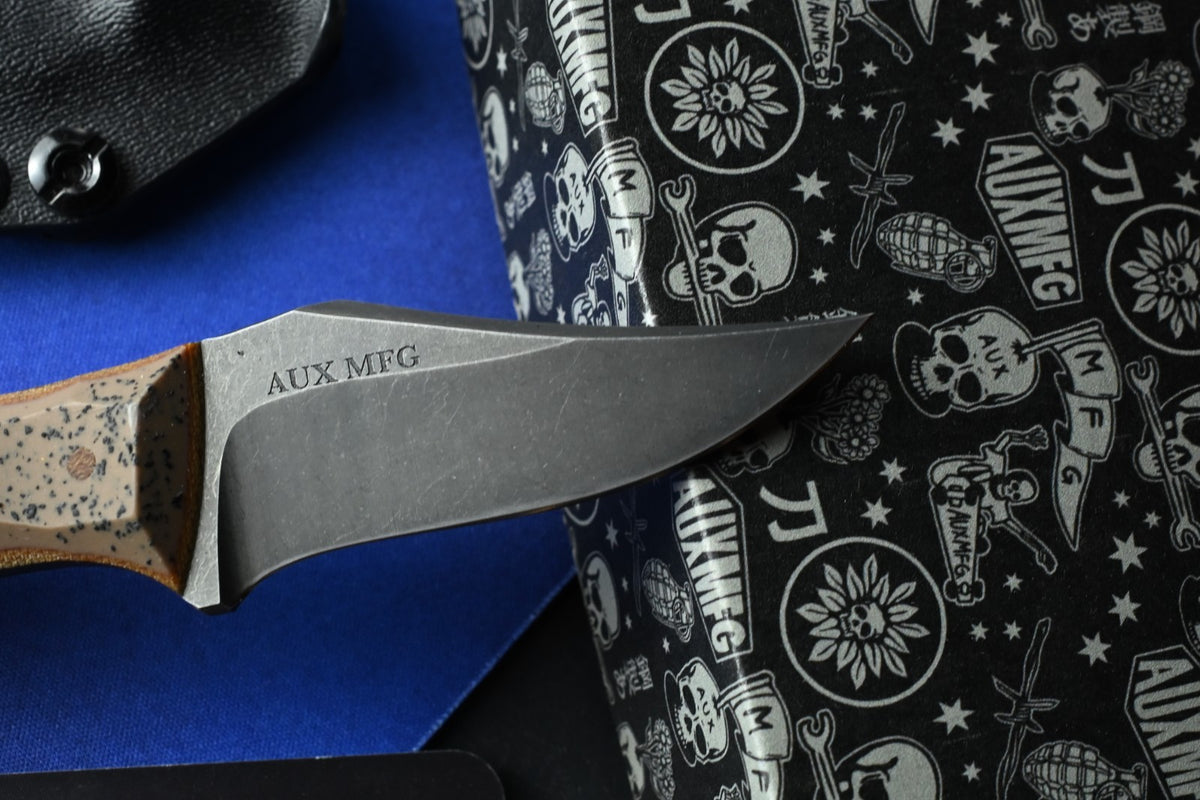 CUSTOM Auxiliary MFG Pocket Bowie - Light Blue G10 / GripX Darkwash AEB-L