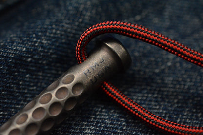 NEW RMJ USA Pentagon Pick  - Vintage Tumbled Ti/ Bronze Ano  w/ Bronze Bead