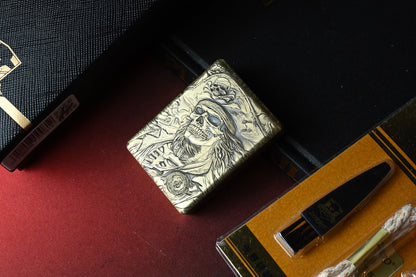 NEW Zorro Pirates Of The Caribbean - Deep Carved Brass Lighter Re Zippo