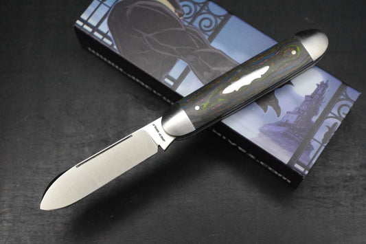 NEW Jack Wolf Knives Gateway Equal End Camo Carbon 80s G10 / Satin Sandvik Blade