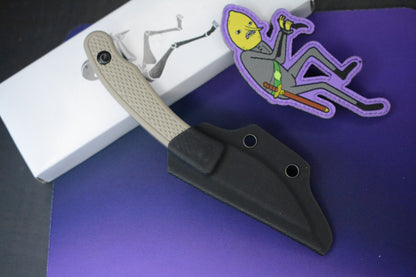 RARE Ed’s Manifesto & Sneakreaper Elvia Field Knife - Tan G10 / Acid Stonewash