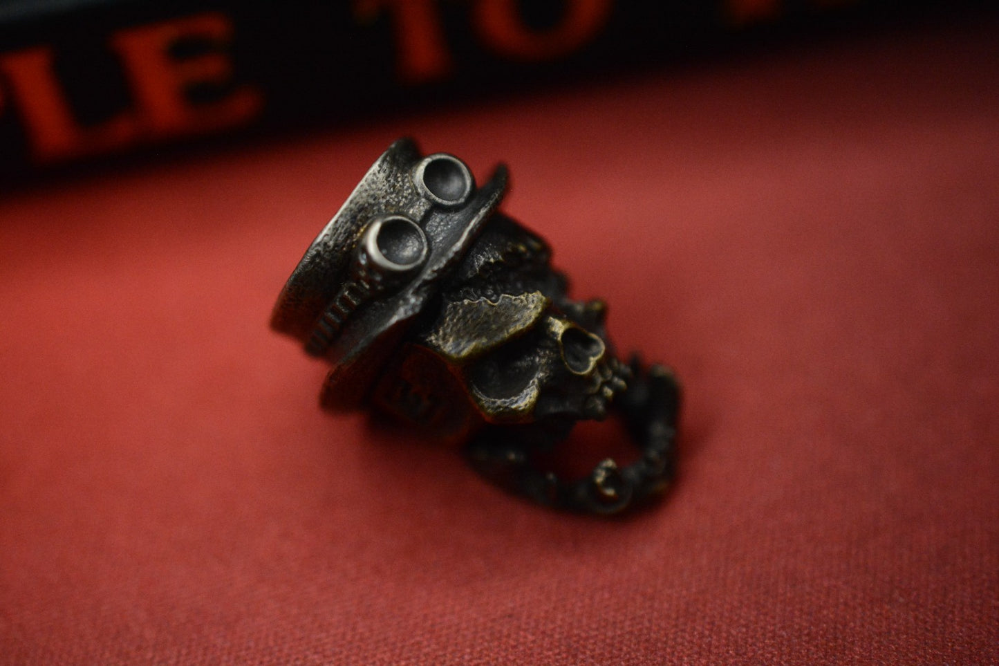 RARE Custom Knife Factory Steampunk Mad Hatter Brass Bead