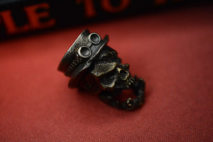 RARE Custom Knife Factory Steampunk Mad Hatter Brass Bead