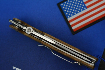 RARE Emerson Knives Liberty & Freedom - America 250 American Oak SN 37 of 50