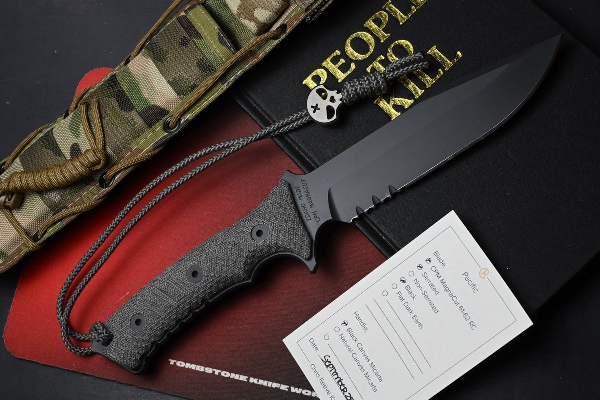 NEW Chris Reeve Knives Pacific - Part Serr Magnacut / Black Canvas Micarta