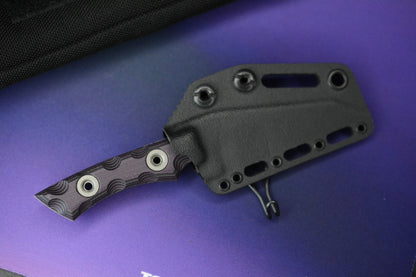 NEW T. Kell Knives WharnEDC Fixed Blade - Magnacut / Purple Marauder G10