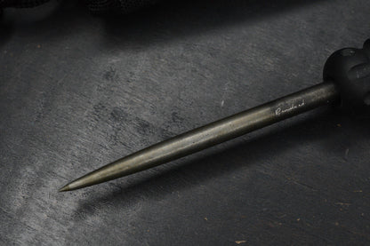 RARE Crawford Push Pick Kubaton 3.5” Distressed Black Aluminum Re Microtech