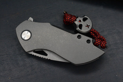 NEW Grissom Riverstone DLC Black M390 Sheepsfoot  / Bronze Handle w/ Necro Bead
