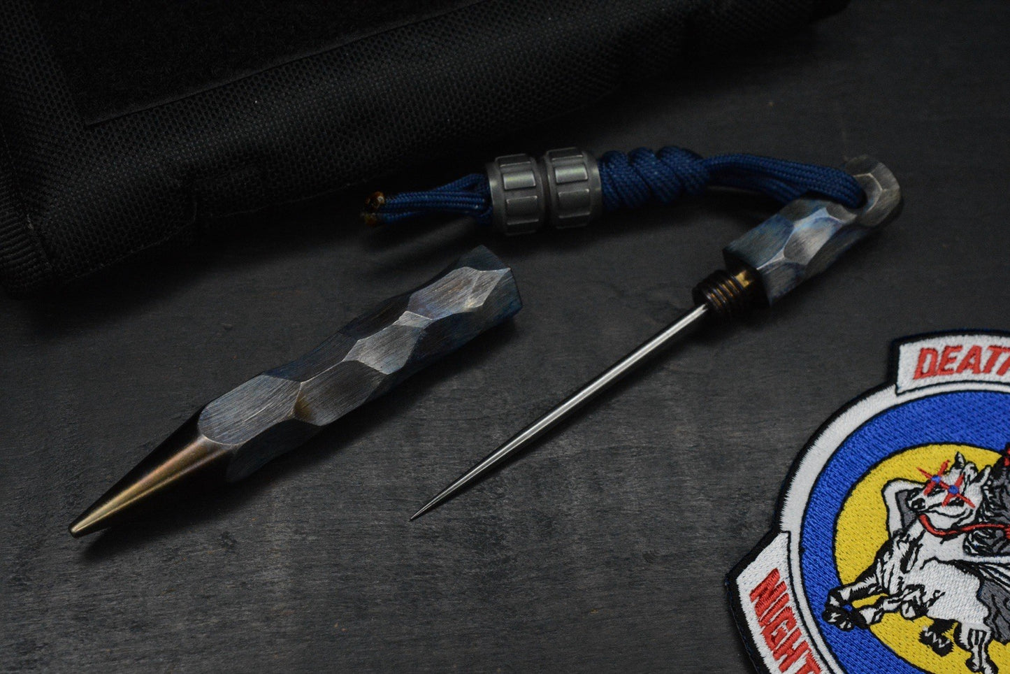 RARE 1 Of 1 Death Spike - Screw In Ice Pick - Rock Finished Ano w/ Custom Bead
