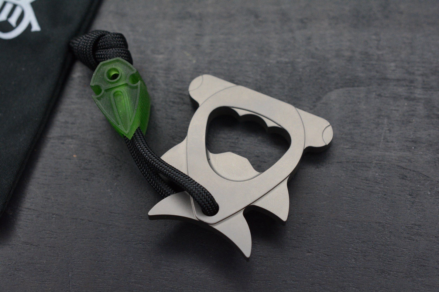 NEW Monterey Bay Hammerhead Bottle Opener - Titanium 2”x2” w/ Koch Artifakt Bead