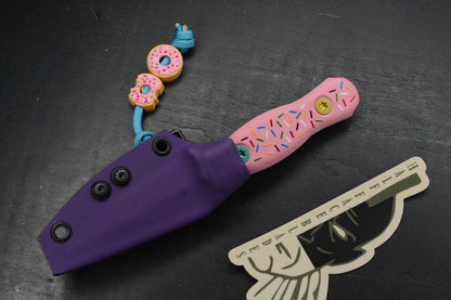 NEW Half Face Blades Dessert Warrior G-10 Trident Fixed Blade w/ Donut Bead Set