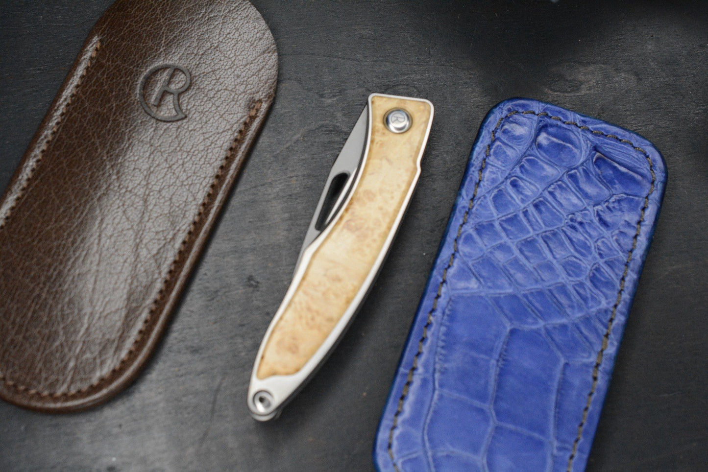NEW Chris Reeve Knives Mnandi Box Elder Inlays/DP Magnacut w/ Gator Sheath & COA