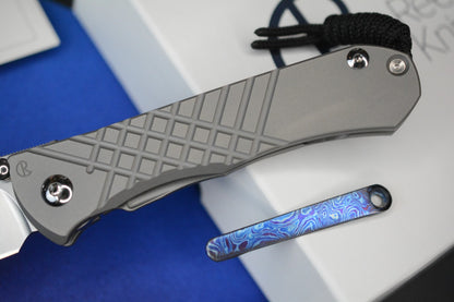 NEW Chris Reeve Umnumzaan - Glass Blasted / Drop Point Magnacut w/ Timascus Clip