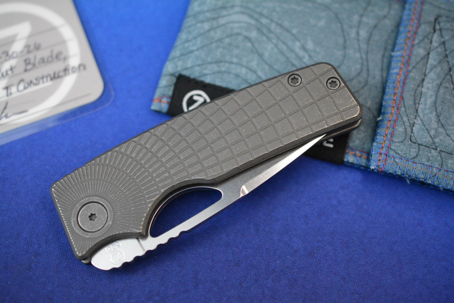 RARE Oz Machine Co Roosevelt Radial Frag Milled Scales / POLISHED Magnacut Blade