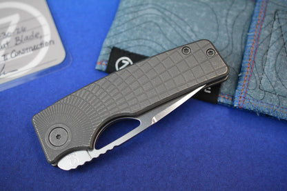 RARE Oz Machine Co Roosevelt Radial Frag Milled Scales / POLISHED Magnacut Blade