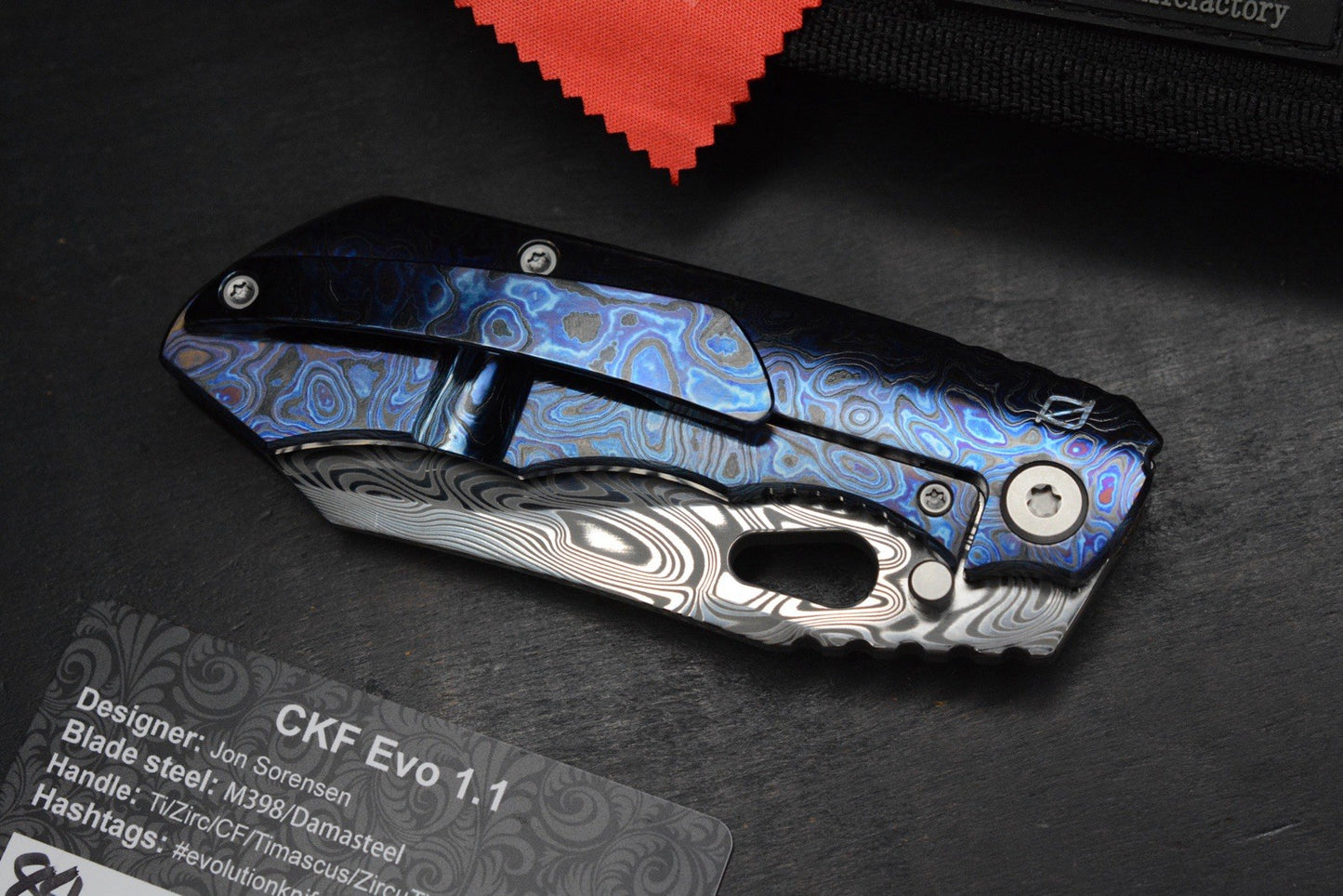 RARE Custom Knife Factory Rotten Evo 1.1 Full Dress Zircuti & Damasteel