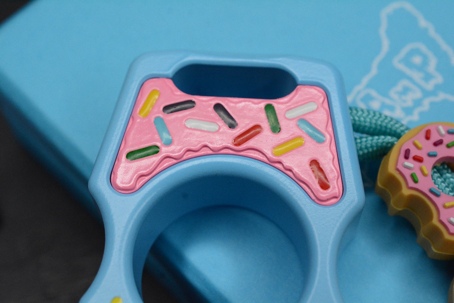 NEW SWAMP EDC Swampy Whale - Dessert Warrior Donut Print Blue w/ Beads & Patch