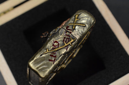RARE CUSTOM - 3-D Sculpted Joker Zippo Lighter w/ Wood Case