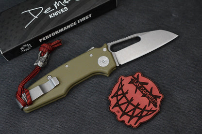 NEW Demko AD22 Shark Foot Magnacut - OD Green G-10 w/ Molar Bead & Patch