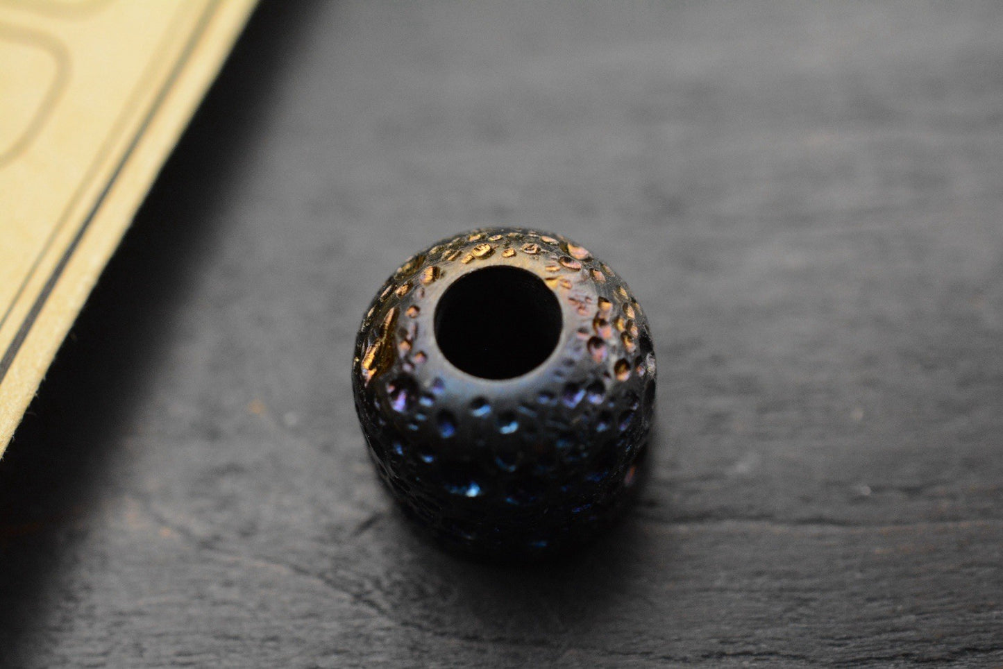 NEW Salt & Peppa Bean Zirc Bead - Moonrocked & Flamed Finish - Seeds Collection