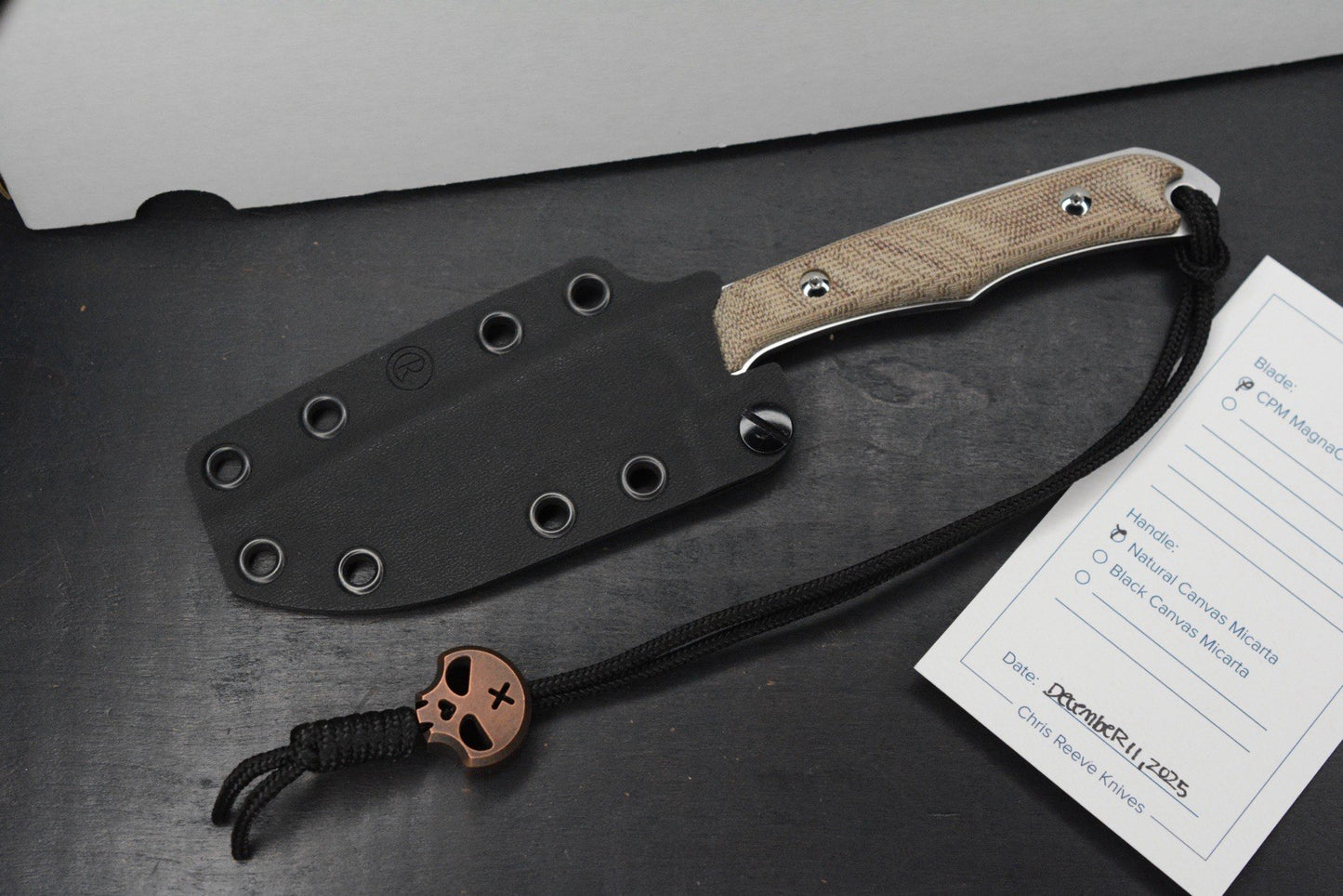 NEW Chris Reeve Inyoni Fixed Blade 3.78”Magnacut / Natural Micarta w/ Necro Bead
