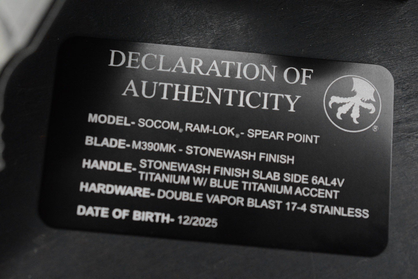 NEW Microtech Socom Elite Bar Lock Slab Side Ti Spearpoint w/ John Wick Pack