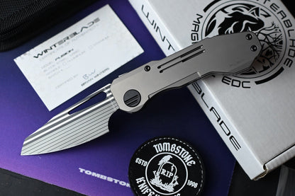NEW Winterblade Fusion - Natural Titanium Scales w/ Laser Bacon M390 Blade