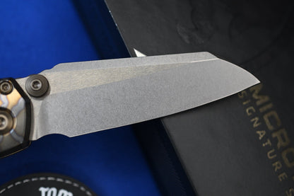 RARE Microtech Custom Flamed Ti Mini MSI “Masterpiece” w/ Custom Bead
