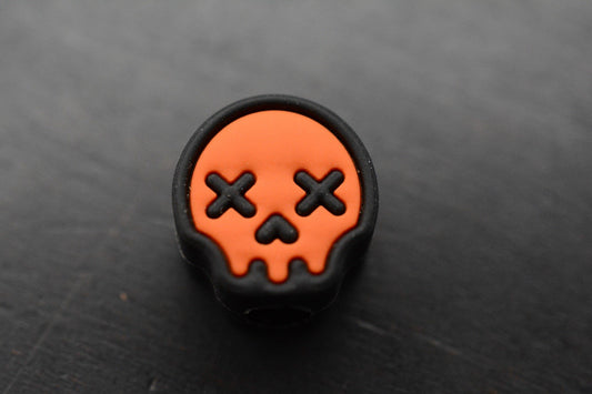 NEW Wkrmn Design - Skull PVC Bead - Black/ Orange -