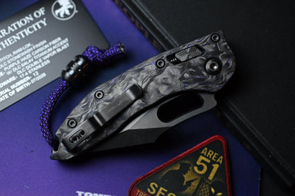 NEW Microtech Marfione Selects Stitch - Purple Haze CF / DLC w/ Zirc Bead