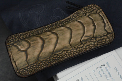 NEW Chris Reeve Umnumzaan DP Magnacut Ti Glass Blasted w/Robertson Gator Sheath