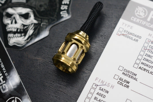 RARE Griffin Combat Modular Satin Brass/ Ti Lantern Lanyard Bead w/ COA SOLD OUT