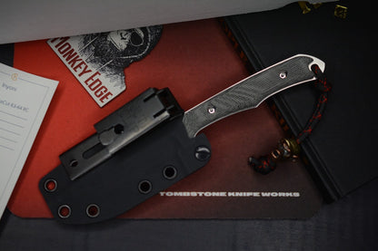 NEW Chris Reeve Inyoni Black Canvas Micarta Magnacut w/ Monkey Edge Patch & Bead