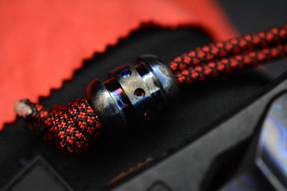NEW Custom Knife Factory Traktor Crystalized Ti/ ZicuTi/ Copper/M390 w/ Ti2 Bead