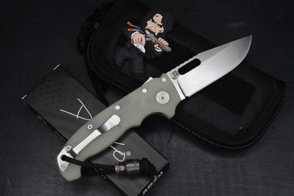 NEW DEMKO AD20 FULL SIZE Trans G-10 Magnacut Clip Point w/Poison Bead & JW Patch