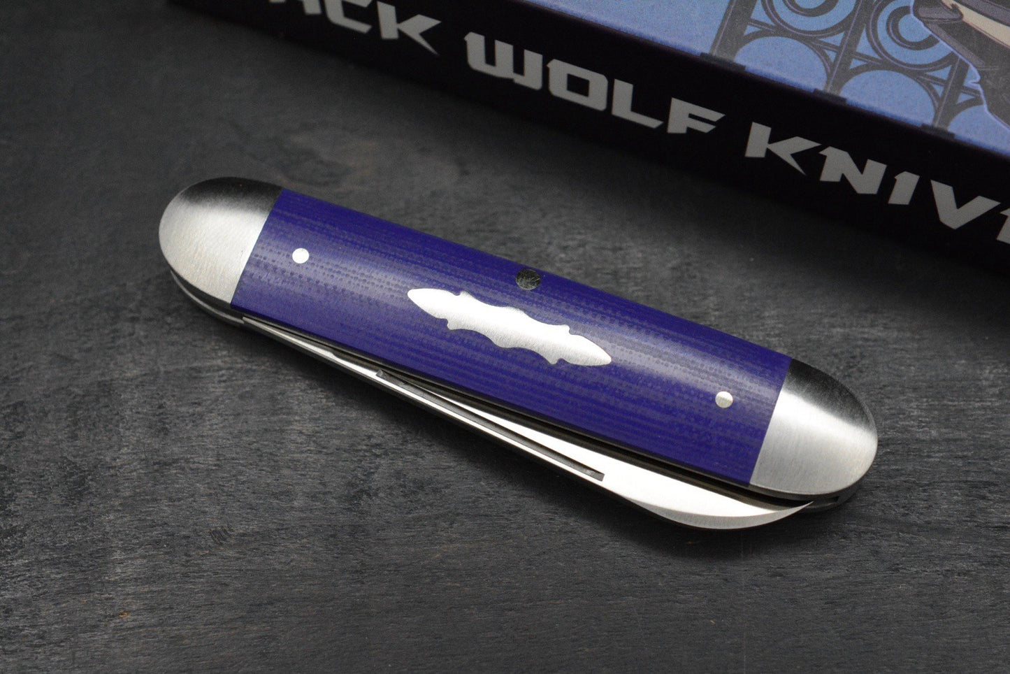 NEW Jack Wolf Knives Gateway Equal End - Purple G10 / Satin Sandvik Blade