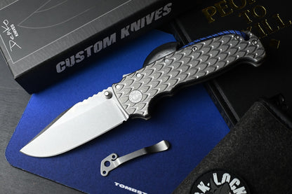 RARE Demko x Steel Flame AD20 XXX - Full Ti Dragon Scale / CPM3V Clip Point