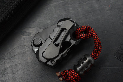 RARE++ Custom Knife Factory KEK Slipjoint - Black DLC / M398 w/ Zirc Droid Bead