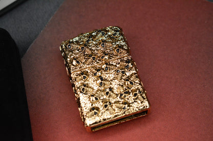NEW Zippo Gold Plated Lighter - Thick Mini Skulls