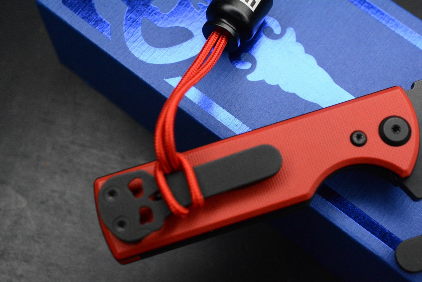 NEW Chaves EXC Chub Utility Knife Flipper / Red Micarta Handle w/ Poison Bead