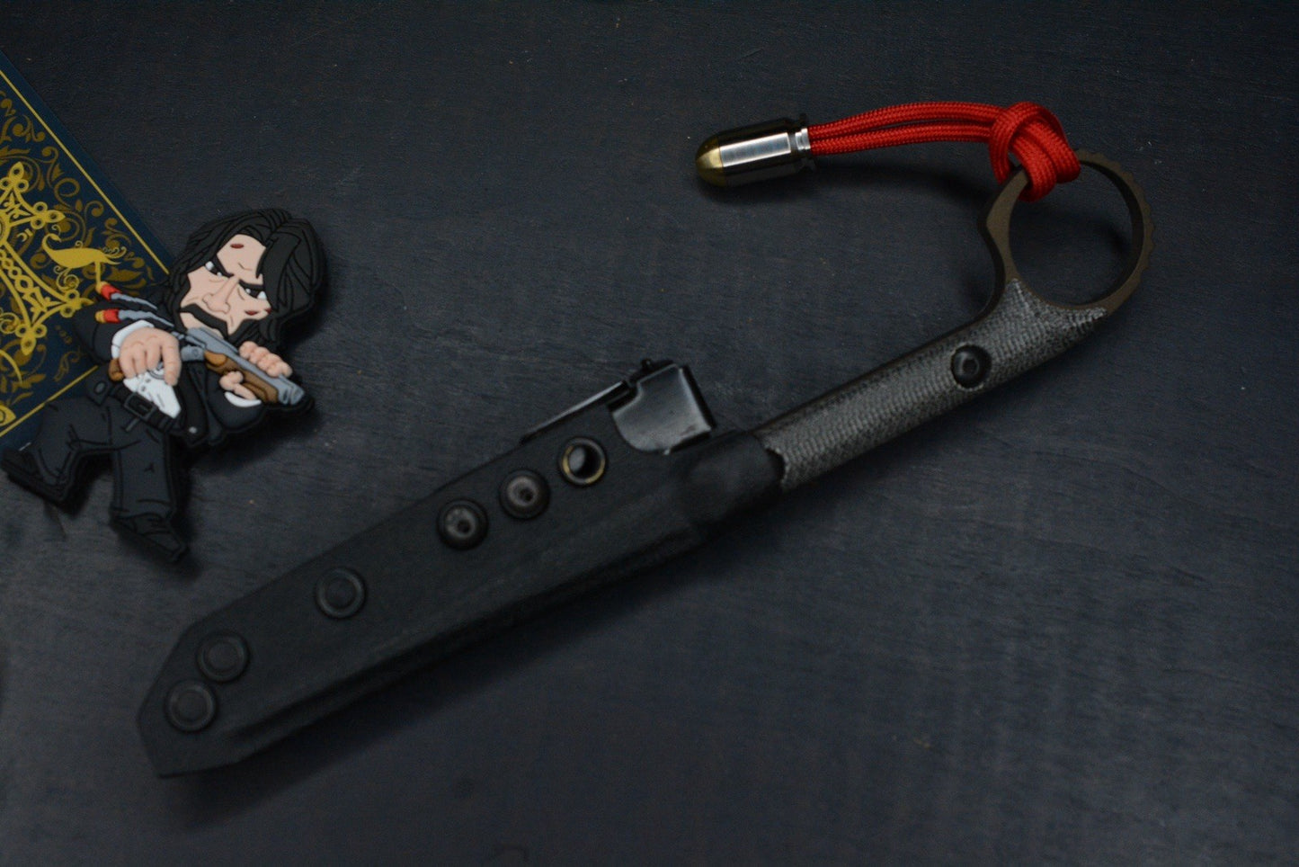 RARE Half Face Blades Cardiac Spike Black Micarta Midnight Brze w/John Wick Pac