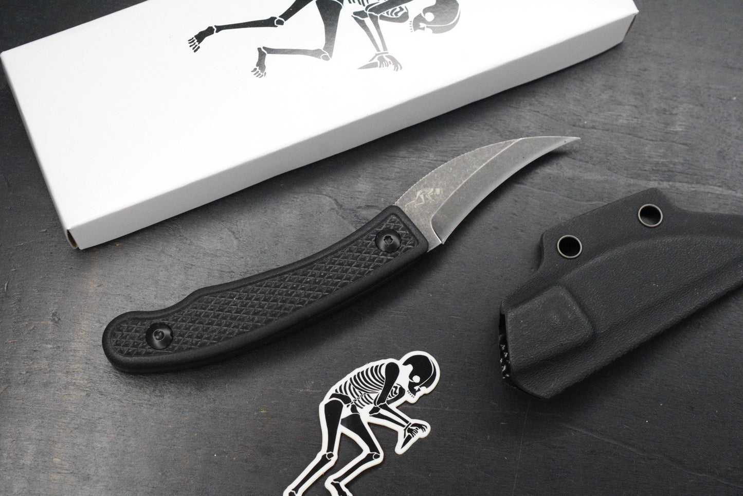 RARE Ed’s Manifesto & Kopis Designs L-Via Field Knife - Black / Acid Stonewash