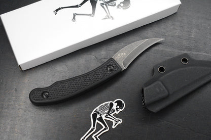 RARE Ed’s Manifesto & Kopis Designs L-Via Field Knife - Black / Acid Stonewash