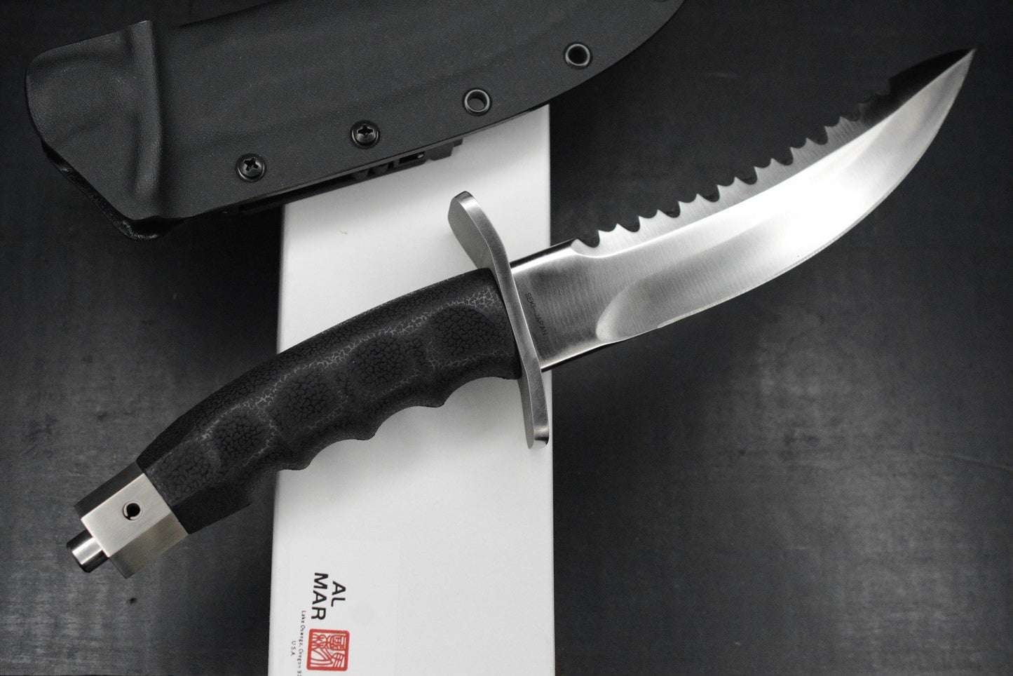 RARE+ Al Mar Knives Seki Japan Warrior Fixie Satin Blade /Rubber Handle & Sheath